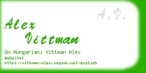alex vittman business card